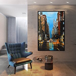 Tablolife Şehrin Işıkları - Yağlı Boya Dokulu Tablo 90x120 Çerçevesiz 90x120 cm