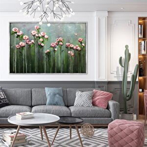 Tablolife Açmayan Çiçekler - Yağlı Boya Dokulu Tablo 100x150 Çerçevesiz 100x150 cm