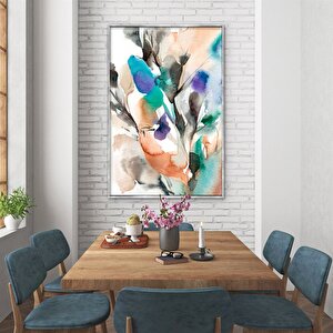 Tablolife Serbest Çağrışım - Yağlı Boya Dokulu Tablo 75x100 Çerçeve - Gümüş 75x100 cm