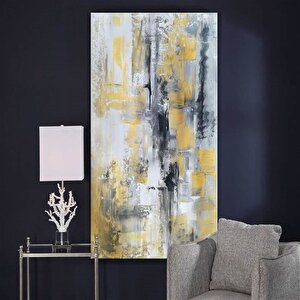 Tablolife Soyut Pastel - Yağlı Boya Dokulu Tablo 60x90 Çerçeve - Gümüş 60x90 cm