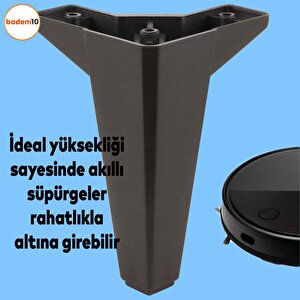 Sedir Lüks Mobilya Kanepe Sehpa Tv Ünitesi Koltuk Ayağı 15 Cm Siyah Baza Ayak (4 Adet)