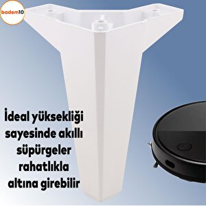 Sedir Lüks Mobilya Kanepe Sehpa Tv Ünitesi Koltuk Ayağı 15 Cm Beyaz Baza Ayak (4 Adet)