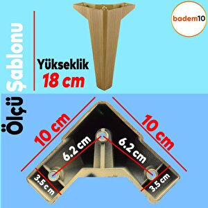 Sedir Mobilya Kanepe Sehpa Tv Ünitesi Baza Koltuk Ayağı Ahşap Desenli Açık Ceviz Renk 18 Cm Ayak