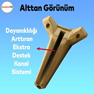 Sedir Mobilya Kanepe Sehpa Tv Ünitesi Baza Koltuk Ayağı Ahşap Desenli Açık Ceviz Renk 18 Cm Ayak