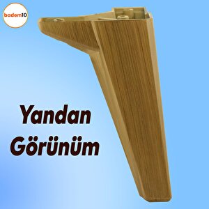 Sedir Mobilya Kanepe Sehpa Tv Ünitesi Baza Koltuk Ayağı Ahşap Desenli Açık Ceviz Renk 18 Cm Ayak
