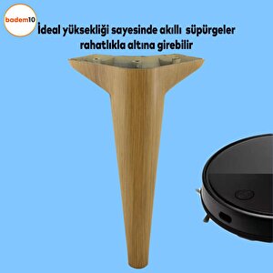 Aspen Lüks Mobilya Kanepe Sehpa Tv Ünitesi Koltuk Ayağı 24 Cm Açık Kahverengi Desenli Baza Ayak