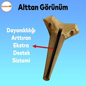 Aspen Lüks Mobilya Kanepe Sehpa Tv Ünitesi Koltuk Ayağı 24 Cm Açık Kahverengi Desenli Baza Ayak