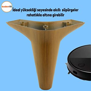 Aspen Lüks Mobilya Kanepe Sehpa Tv Ünitesi Koltuk Ayağı 12 Cm Kahverengi Ahşap Desenli Baza Ayak (4 Adet)
