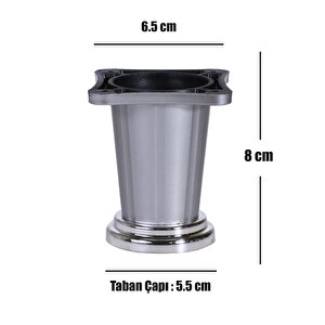 Yıldız Mobilya Masa Puf Sehpa Tv Ünitesi Ayağı Saten Krom Baza Ayak 8 Cm (8 Adet)
