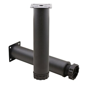 Mobilya Kanepe Baza Koltuk Metal Destek Ayağı Ayarlanabilir 25 Cm Siyah Yükseltici Ayakları (8 Adet)