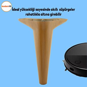 Aspen Lüks Mobilya Kanepe Sehpa Puf Koltuk Ayağı 20 Cm Kahverengi Ahşap Desenli Baza Ayak