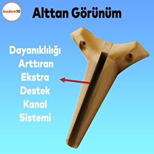 Aspen Lüks Mobilya Kanepe Sehpa Puf Koltuk Ayağı 20 Cm Kahverengi Ahşap Desenli Baza Ayak