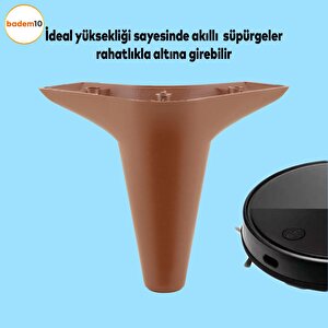 Aspen Lüks Mobilya Kanepe Sehpa Tv Ünitesi Koltuk Ayağı 12 Cm Kahverengi Baza Ayak