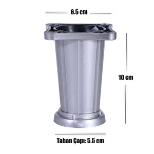 Ayarlanabilir Dolap Mobilya Tezgah Koltuk Kanepe Puf Tezgah Ayağı Ayakları 10 Cm Gri 8 Adet