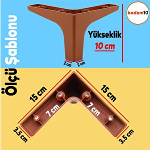 Sedef Lüks Mobilya Kanepe Sehpa Tv Ünitesi Koltuk Ayağı 10 Cm Kahverengi Baza Ayakları