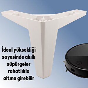 Sedir Lüks Mobilya Kanepe Sehpa Tv Ünitesi Koltuk Ayağı 14 Cm Beyaz Baza Ayak