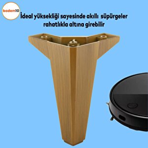 Sedir Lüks Mobilya Kanepe Sehpa Tv Ünitesi Koltuk Ayağı 15 Cm Ahşap Desenli Kahverengi Baza Ayakları