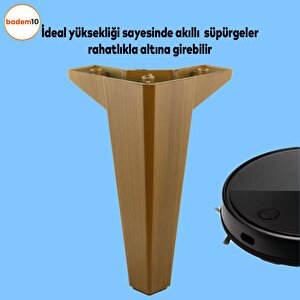 Sedir Mobilya Kanepe Tv Ünitesi Konsol Koltuk Ayağı Ahşap Desenli Koyu Ceviz Renk 18 Cm Ayakları