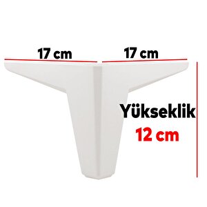 Sedir Lüks Mobilya Kanepe Sehpa Tv Ünitesi Koltuk Ayağı 12 Cm Beyaz Baza Ayak