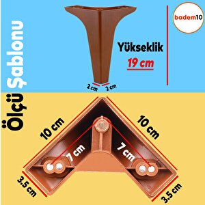Sedef Lüks Mobilya Kanepe Sehpa Tv Ünitesi Koltuk Ayağı 19 Cm Ahşap Desenli Kahverengi Baza Ayak