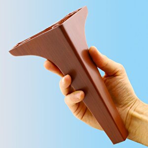 Sedef Lüks Mobilya Kanepe Sehpa Tv Ünitesi Koltuk Ayağı 19 Cm Ahşap Desenli Kahverengi Baza Ayak