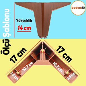 Sedir Lüks Mobilya Kanepe Tv Ünitesi Koltuk Ayağı 14 Cm Ahşap Desenli Kahverengi Baza Ayakları