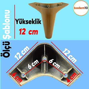 Aspen Lüks Mobilya Kanepe Sehpa Tv Ünitesi Koltuk Ayağı 12 Cm Kahverengi Ahşap Desenli Baza Ayak
