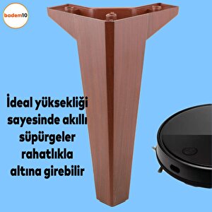 Sedir Lüks Mobilya Kanepe Tv Ünitesi Koltuk Ayağı 20 Cm Ahşap Desenli Kahverengi Konsol Ayakları
