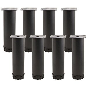 Mobilya Kanepe Baza Koltuk Metal Destek Ayağı Ayarlanabilir 15 Cm Siyah Metal Yükseltici Ayak (8 Adet)