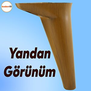 Aspen Lüks Mobilya Kanepe Sehpa Tv Ünitesi Koltuk Ayağı 18 Cm Kahverengi Ahşap Desenli Baza Ayak