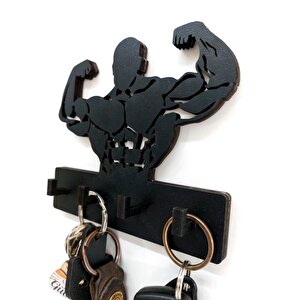 Cajuart Sporcu Kaslı Adam Bodybuilder Fitness Tema Anahtar Askısı Duvar Anahtarlık