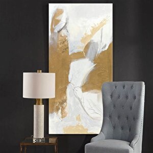 Tablolife Beyaz Kahve - Yağlı Boya Dokulu Tablo 60x90 Çerçeve - Siyah 60x90 cm
