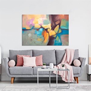 Tablolife Pastel Renkler - Yağlı Boya Dokulu Tablo 60x90 Çerçeve - Siyah 60x90 cm