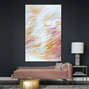 Tablolife Soft Renkler - Yağlı Boya Dokulu Tablo 75x100 Çerçeve - Gümüş 75x100 cm