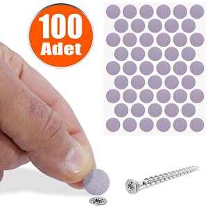 Yapışkanlı Vida Tapası Tıpası Lila Vida Kapatıcı Kapağı (100 Adet)