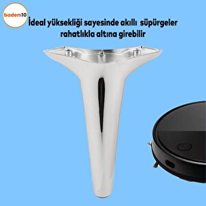 Aspen Lüks Mobilya Kanepe Koltuk Tv Ünitesi Konsol Yükseltici Ayağı Ayakları 20 Cm Krom Plastik
