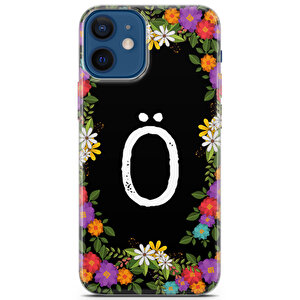 Apple Iphone 12 Mini Uyumlu Kılıf Klmno-50 O-ö Harfi İlkbahar Çiçekleri