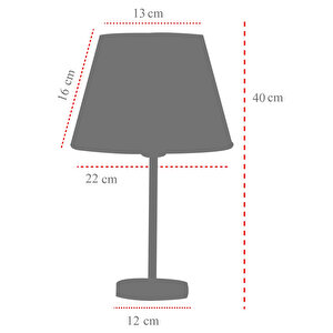 Evlight Black 2'li Abajur Metal Masa Lambası Antrasit