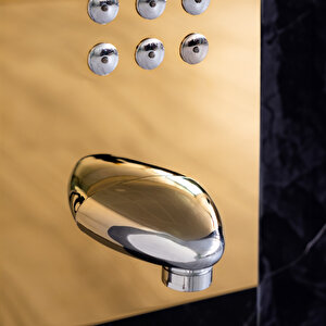 Decordem Banora Infinity Lux Duş Paneli, 5 Fonksiyonlu, Paslanmaz Çelik, Tepe Duş, Şelale Sistem, Altın