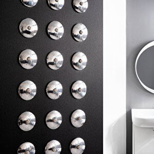 Banora Infinity Lux Duş Paneli, 5 Fonksiyonlu, Paslanmaz Çelik, Tepe Duş, Şelale Sistem, Siyah
