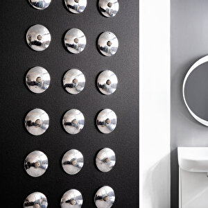 Decordem Banora Infinity Lux Masaj Etkili Duş Paneli, 5 Fonksiyonlu, Paslanmaz Çelik, Tepe Duş, Şelale Sistem, Siyah