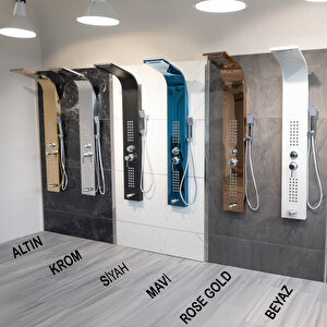 Decordem Banora Infinity Lux Duş Paneli, 5 Fonksiyonlu, Paslanmaz Çelik, Tepe Duş, Şelale Sistem, Krom