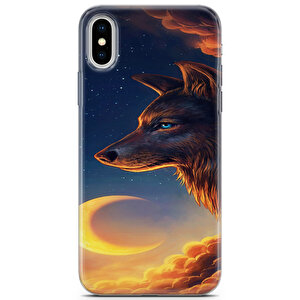 Apple Iphone Xs Max Uyumlu Kılıf Mista Gece Kurt Hd