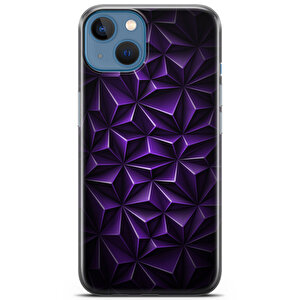 Apple Iphone 13 Uyumlu Kılıf Black Purple-02 Kap Piramit