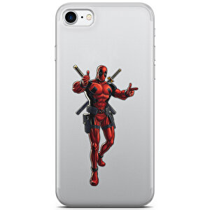 Apple Iphone 8 Uyumlu Kılıf Heroes 27 Kapak Deadpool Şeffaf