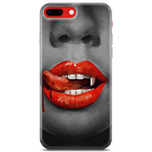 Apple Iphone 8 Plus Uyumlu Kılıf Black Red-19 Bumper Vampirella