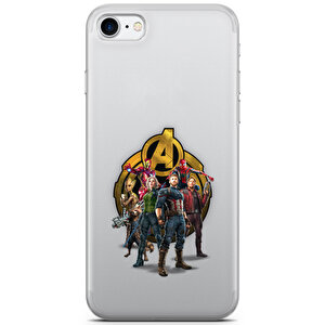Apple Iphone 8 Uyumlu Kılıf Heroes 25 Tam Koruma Avengers Infinity War Şeffaf
