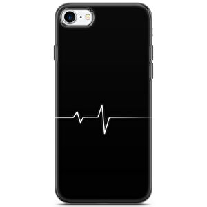 Apple Iphone 8 Uyumlu Kılıf Mista Heart Çizgi Sert Silikon