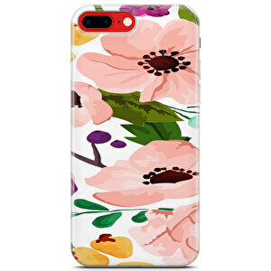 Apple Iphone 8 Plus Uyumlu Kılıf Mista Pastel Çiçek Telefon Kabı