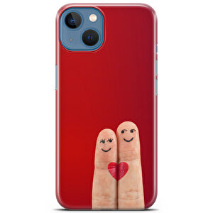 Apple Iphone 13 Uyumlu Kılıf Mista Love Finger Sert Silikon